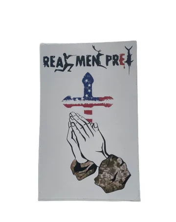 Real Men Prey Praying Hands Decal